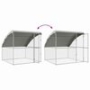 vidaXL Dog Kennel with Storage 2 pcs Silver 4 x 2 x 2 m Steel