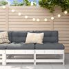 vidaXL Garden Middle Sofas 2 pcs White Solid Wood Pine