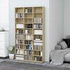 vidaXL CD Cabinet Sonoma Oak 102x23x177.5 cm Engineered Wood