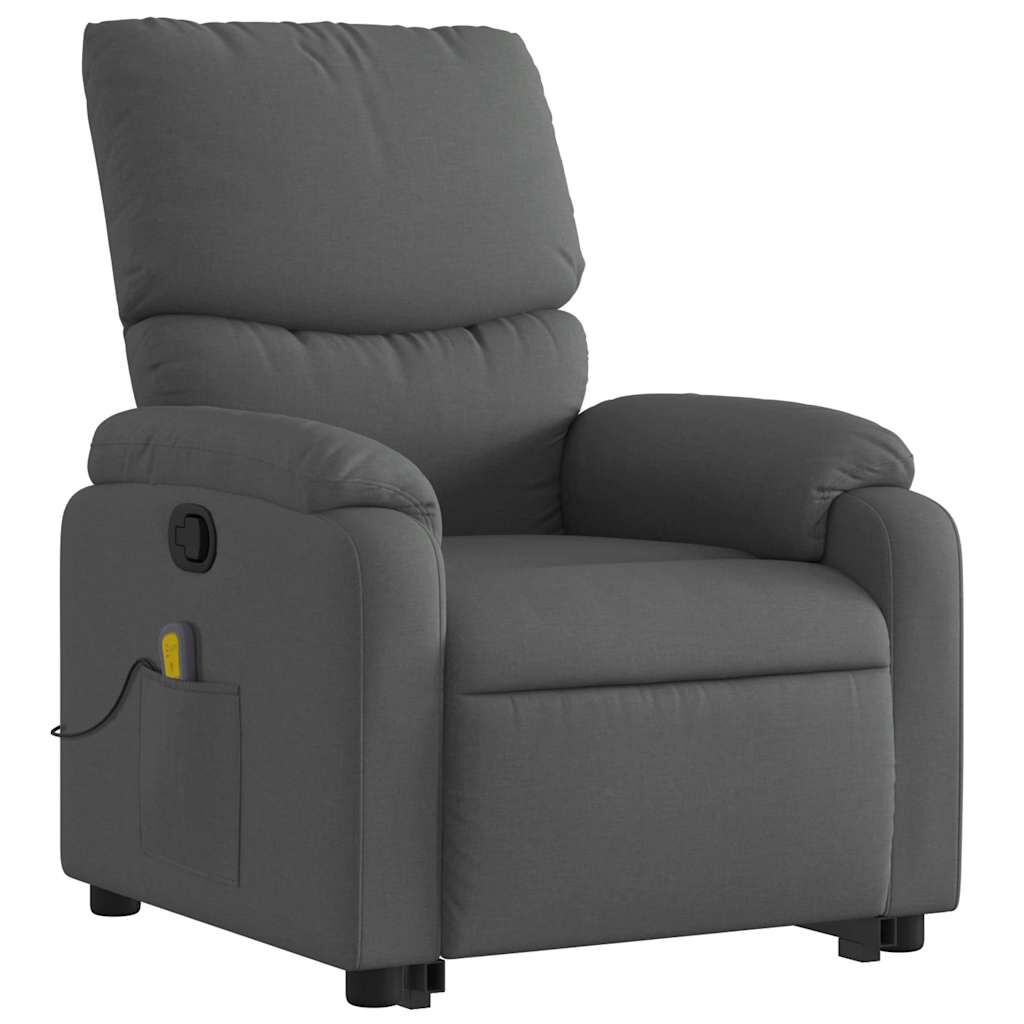 vidaXL Stand up Massage Recliner Chair Dark Grey Fabric