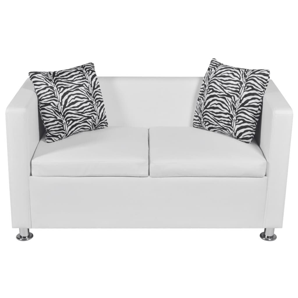 vidaXL Sofa 2-Seater Artificial Leather White