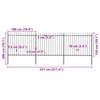 vidaXL Garden Fence with Spear Top Steel 537x150 cm Black
