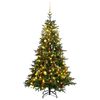 vidaXL Artificial Hinged Christmas Tree 300 LEDs & Ball Set 180 cm