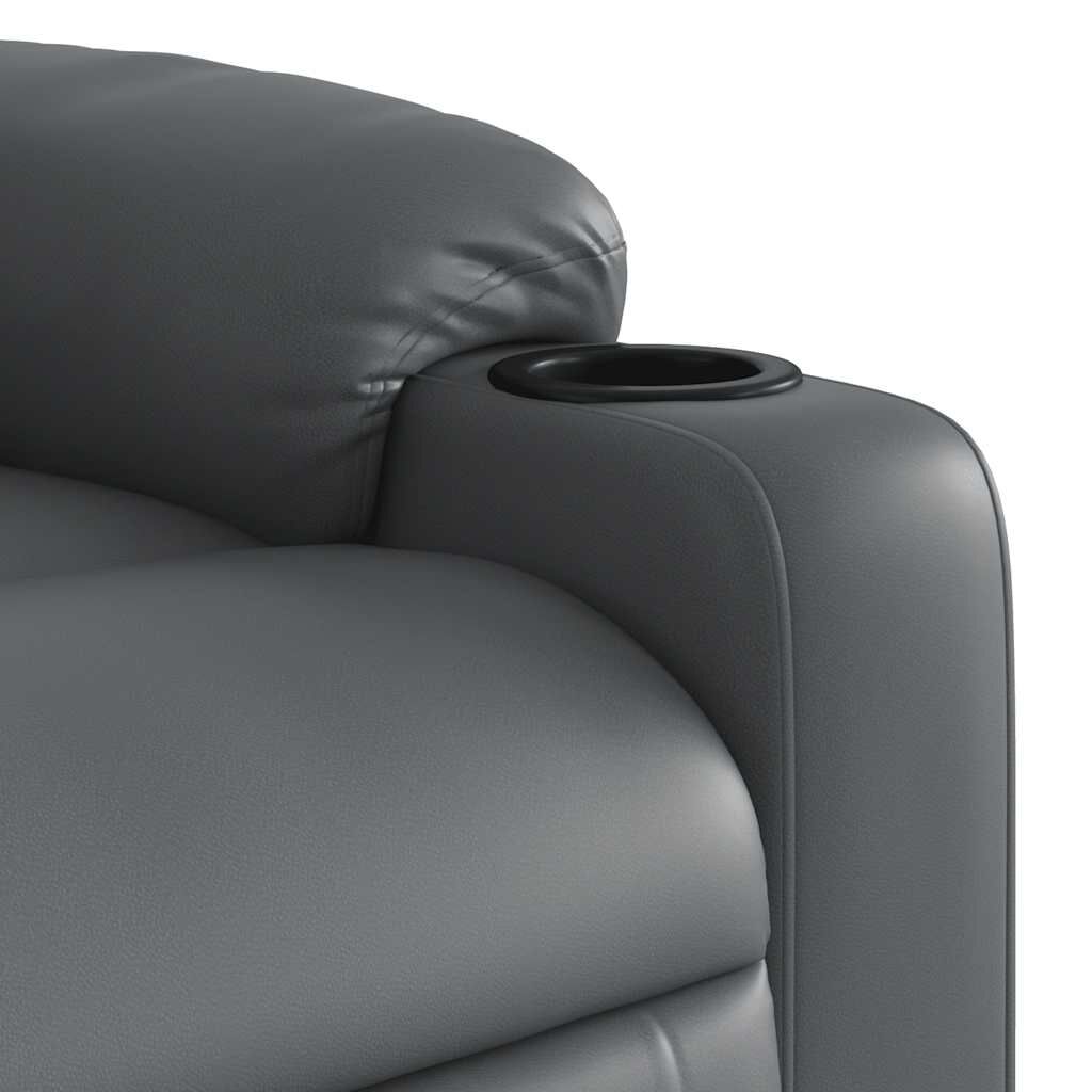 vidaXL Electric Stand up Massage Recliner Chair Grey Faux Leather