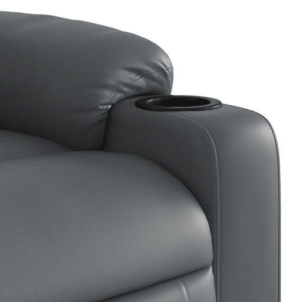 vidaXL Electric Stand up Massage Recliner Chair Grey Faux Leather