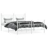 vidaXL Metal Bed Frame without Mattress with Footboard White 150x200cm