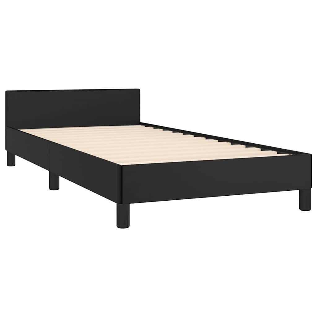 vidaXL Bed Frame without Mattress Black Twin Faux Leather