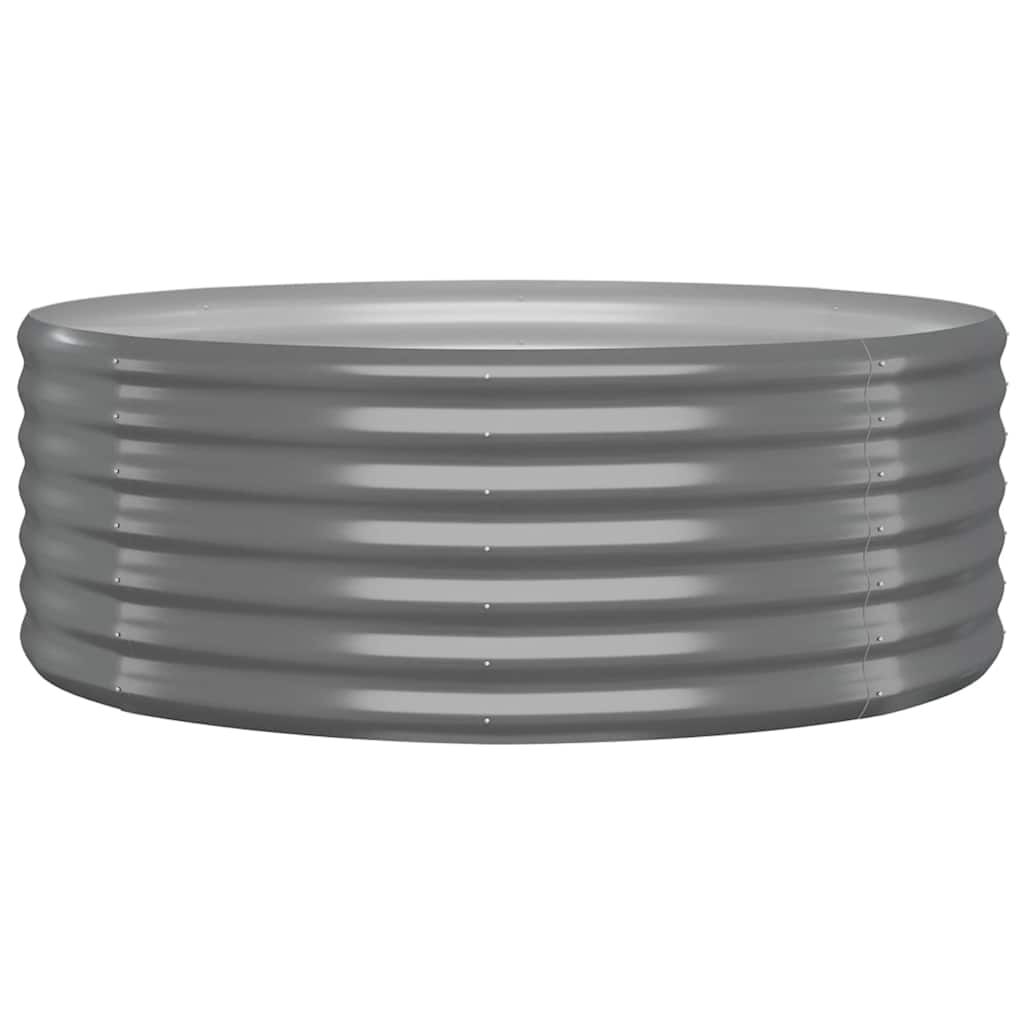 vidaXL Garden Raised Bed Powder-coated Steel 100x100x36 cm Grey