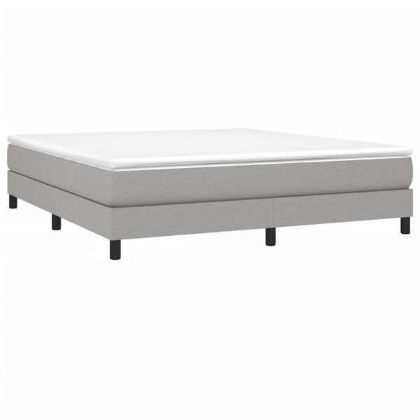 vidaXL Bed Frame without Mattress Light Grey 193x203 cm Fabric