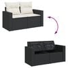 vidaXL 11 Piece Garden Sofa Set with Cushions Black Poly Rattan
