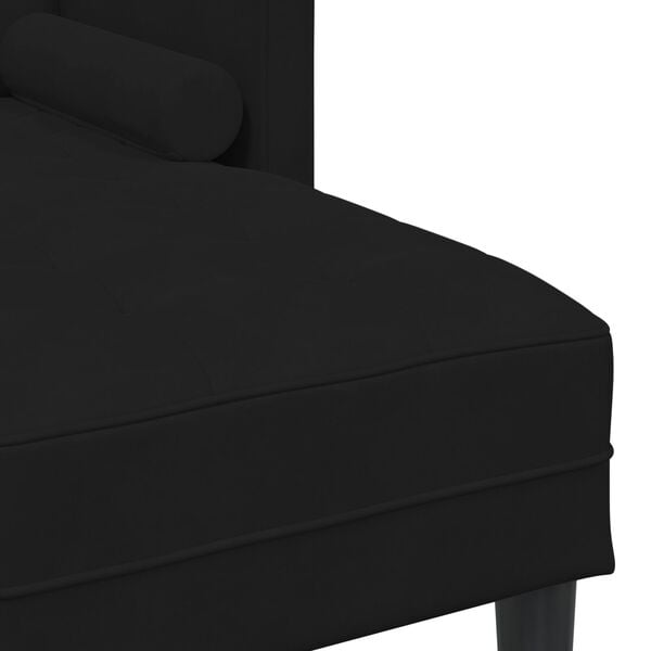 vidaXL Garden Sofa with Bench and Cushions L-Shaped Black Velvet