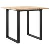 vidaXL Dining Table O-Frame 80x80x75,5 cm Solid Wood Pine and Steel