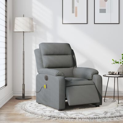 vidaXL Electric Massage Recliner Chair Dark Grey Fabric