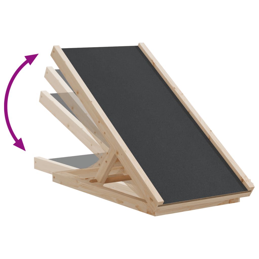 vidaXL Dog Ramp Grey 70x35 cm Solid Wood Fir
