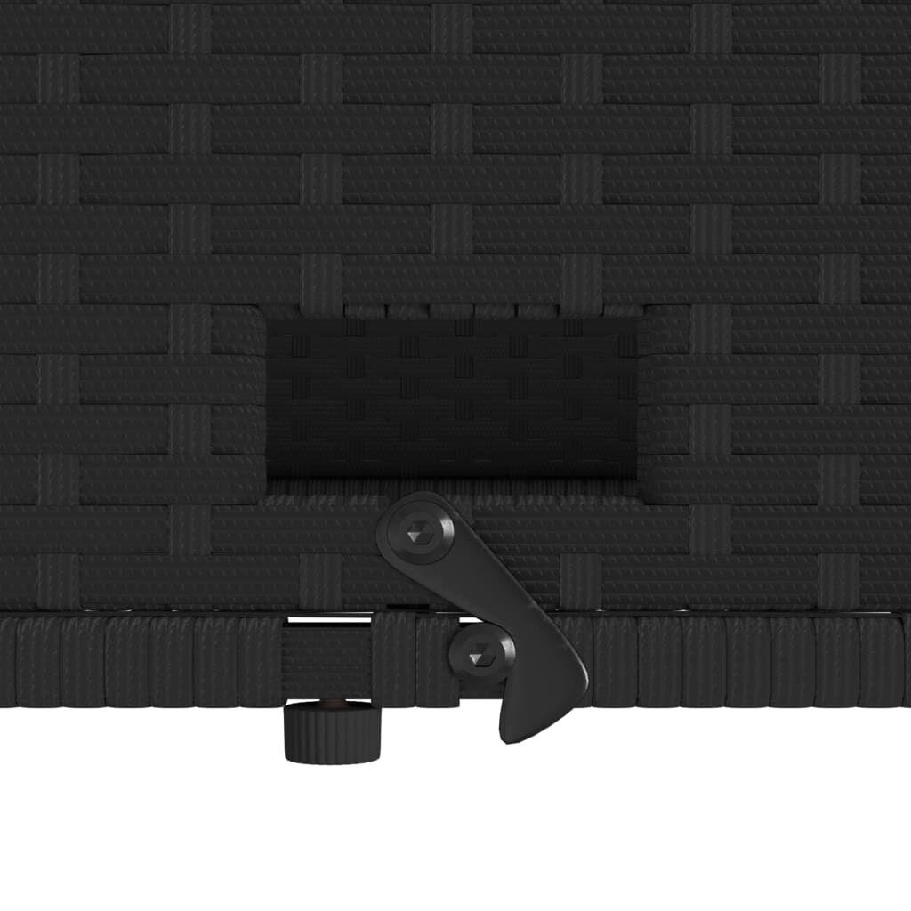 vidaXL Garden Sofa with Cushions 2-Seater Black Poly Rattan
