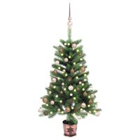 vidaXL Artificial Pre-lit Christmas Tree with Ball Set 65 cm Green