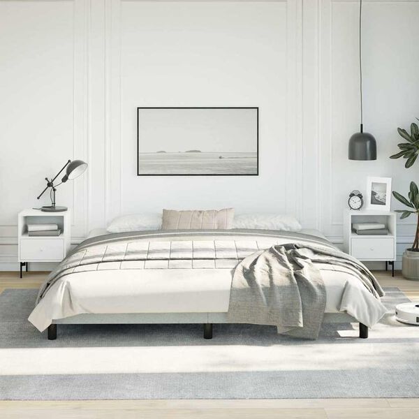 vidaXL Bed Frame without Mattress Light Grey 193x203 cm King Velvet
