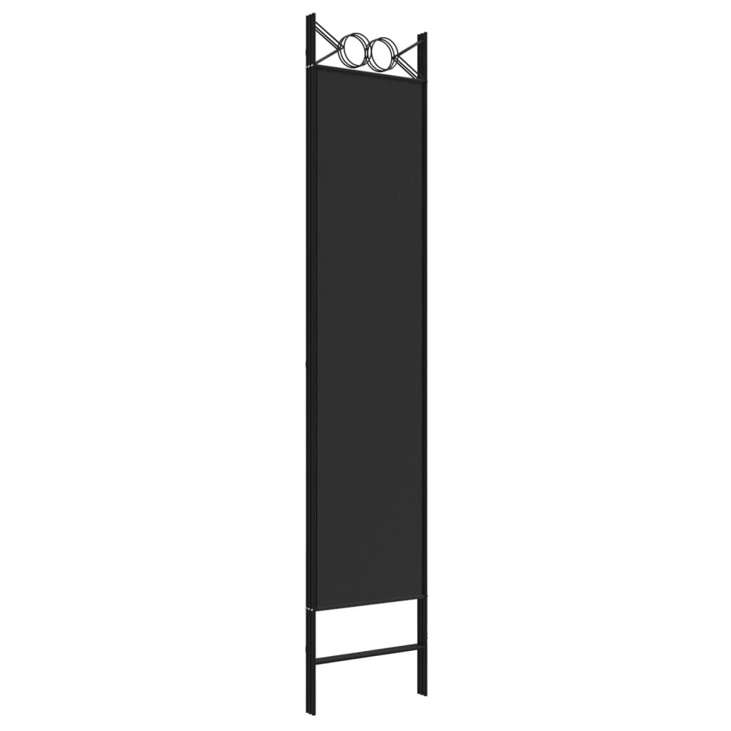 vidaXL 3-Panel Room Divider Black 120x200 cm Fabric