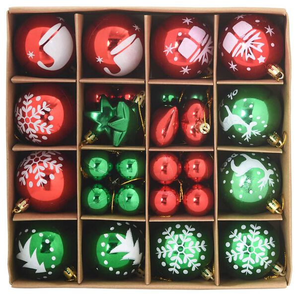 vidaXL Christmas Bauble Set 40 pcs Red and Green