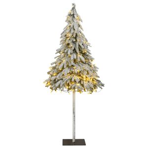 vidaXL Artificial Christmas Tree 300 LEDs & Flocked Snow 180 cm