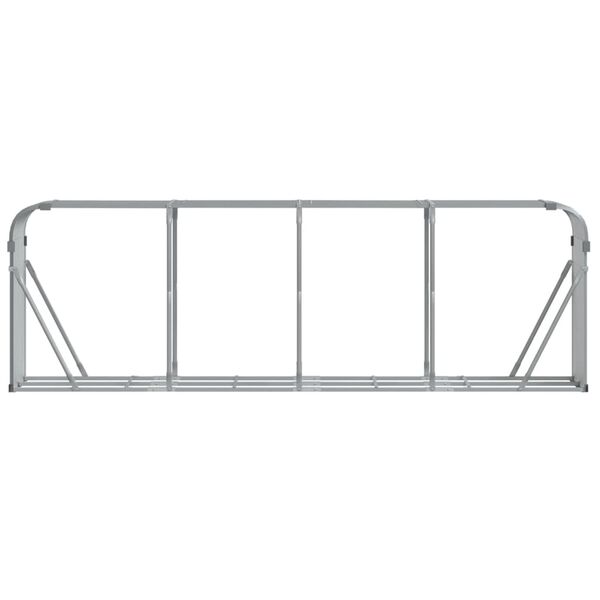 vidaXL Log Holder Light Grey 300x45x100 cm Galvanised Steel