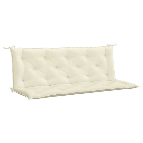 vidaXL Garden Bench Cushion Cream White 150x(50+50)x7cm Oxford Fabric