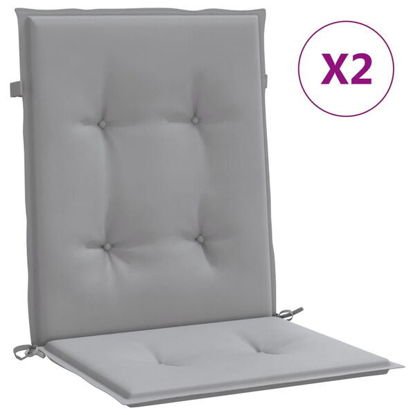vidaXL Garden Lowback Chair Cushions 2 pcs Grey Oxford Fabric