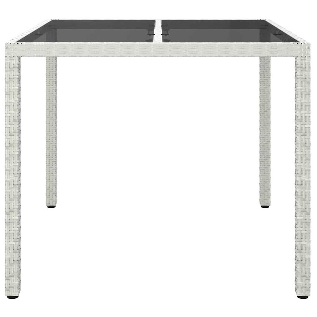 vidaXL Garden Dining Table White 90 x 90 x 75 cm Poly rattan