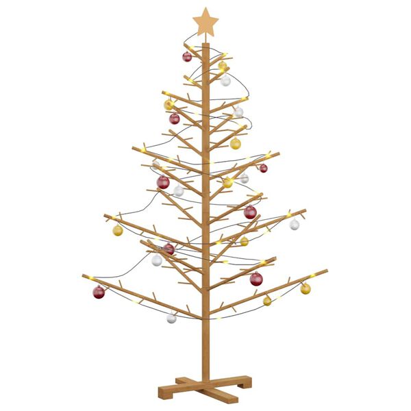 vidaXL Wooden Christmas Tree with Stand Brown 150 cm Solid pine wood