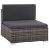 vidaXL 8 Piece Garden Lounge Set with Cushions Poly Rattan Gray