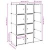 vidaXL Modular Cabinet 9 Compartments 109x36.5x143 cm Black and White