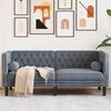 vidaXL Chesterfield Sofa with Bolsters 2-Seater Dark Grey Velvet