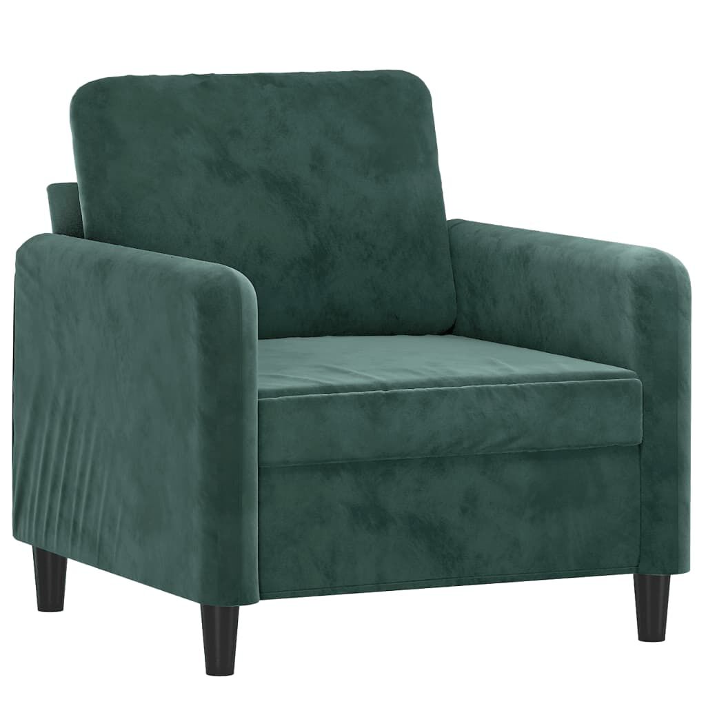 vidaXL 3 Piece Sofa Set Dark Green Velvet