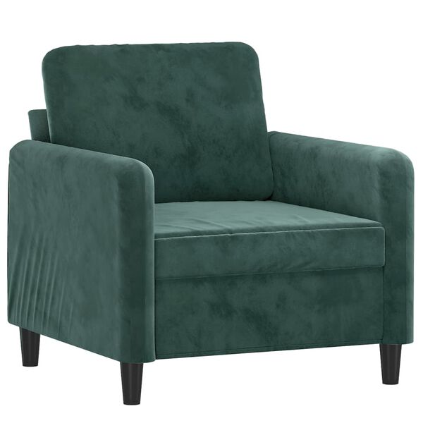vidaXL 3 Piece Sofa Set Dark Green Velvet