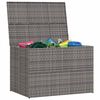 vidaXL Garden Storage Box Grey 150x100x100 cm Poly Rattan