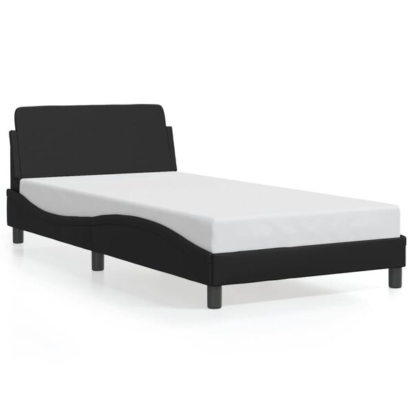 vidaXL Bed Frame "Dover" Black 100x203 cm Faux Leather