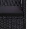 vidaXL 4 Piece Garden Lounge Set with Cushions Poly Rattan Black