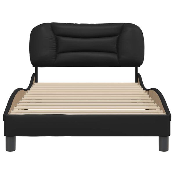vidaXL Bed Frame without Mattress "Hvar" Black 100x190 cm Faux Leather