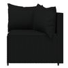 vidaXL Garden Corner Sofas with Cushions 2 pcs Black Poly Rattan