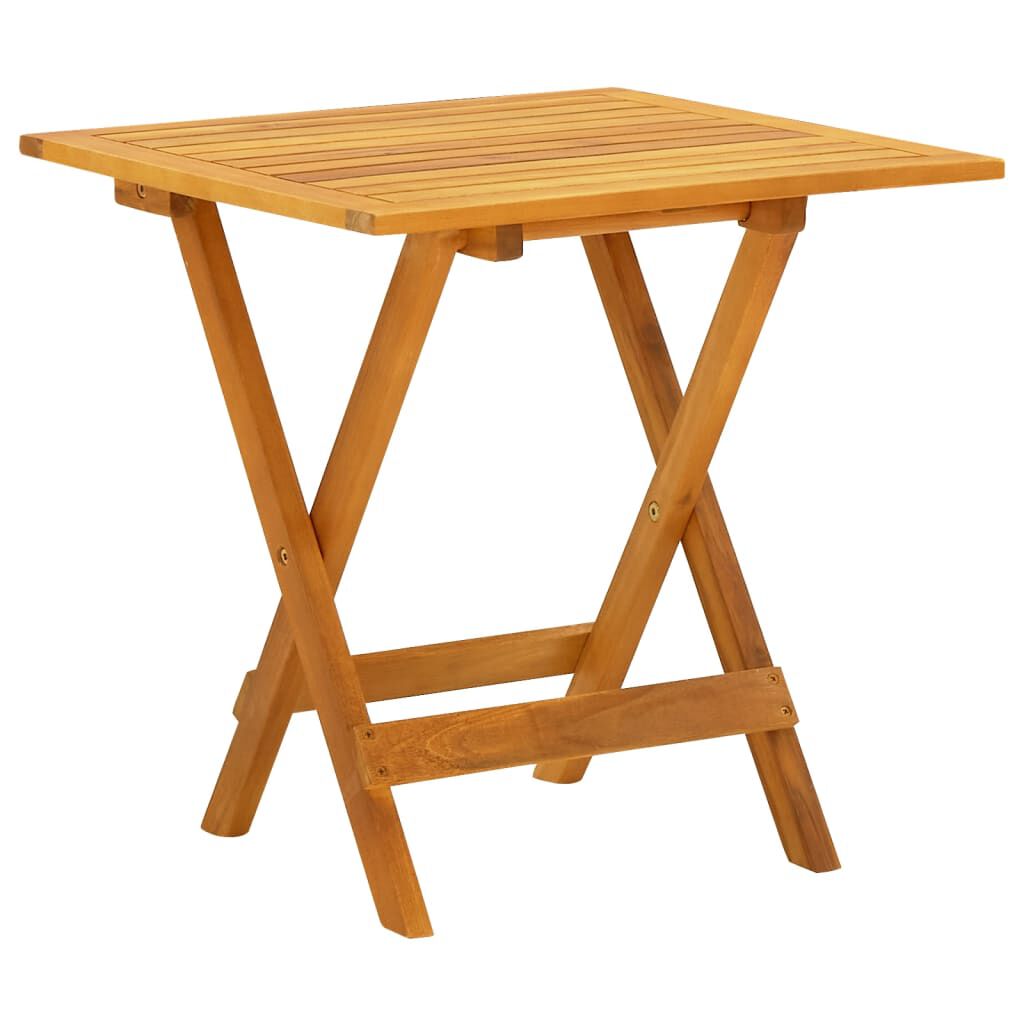 vidaXL Outdoor Deck Chair with Table Solid Wood Acacia and Textilene