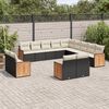 vidaXL 13 Piece Garden Sofa Set with Cushions Black Poly Rattan