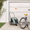 vidaXL Pet Bike Trailer Grey Oxford Fabric and Iron