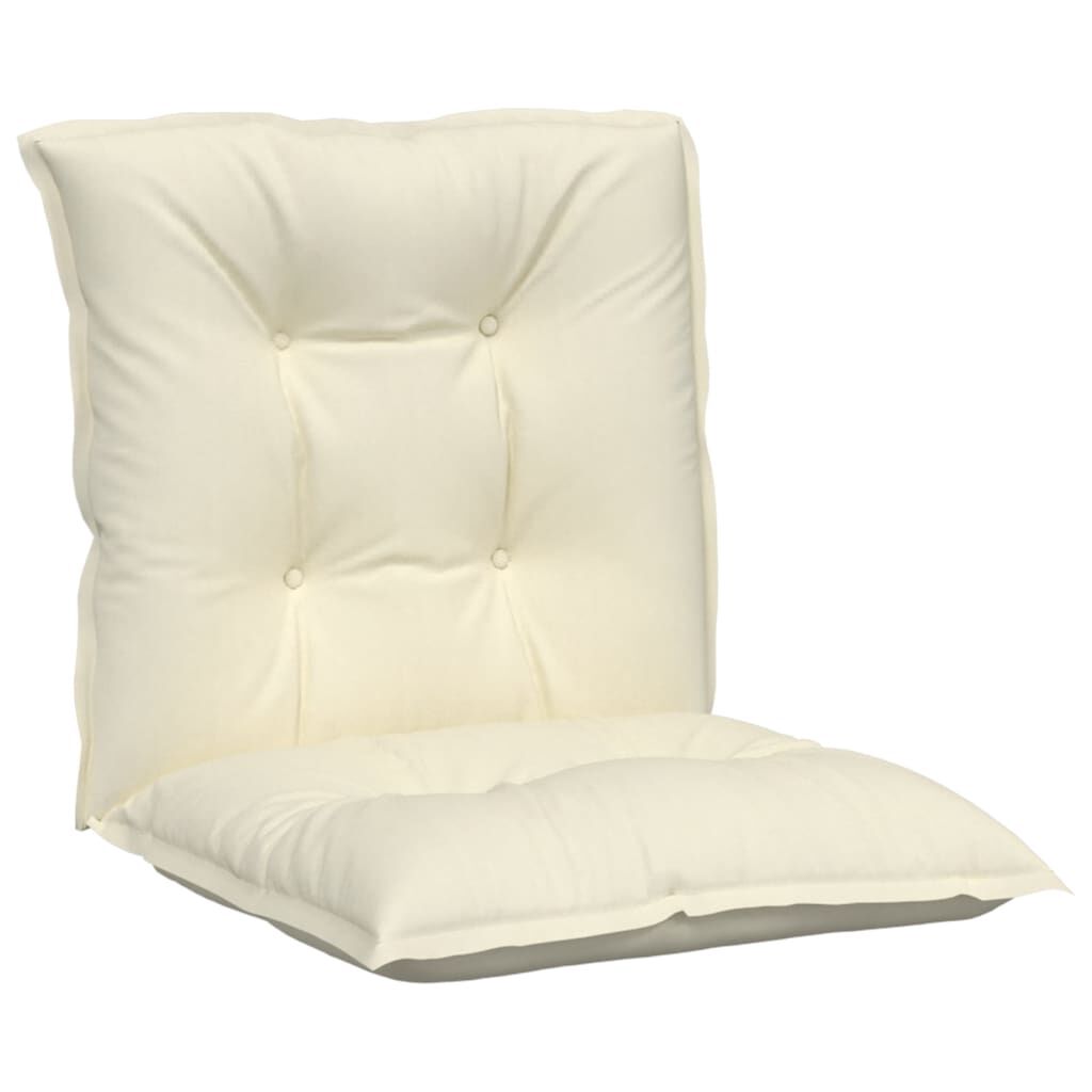 vidaXL Garden Lowback Chair Cushions 2 pcs Cream 100x50x7 cm Fabric