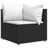 vidaXL 4 Piece Garden Lounge Set with Cushions Black Poly Rattan