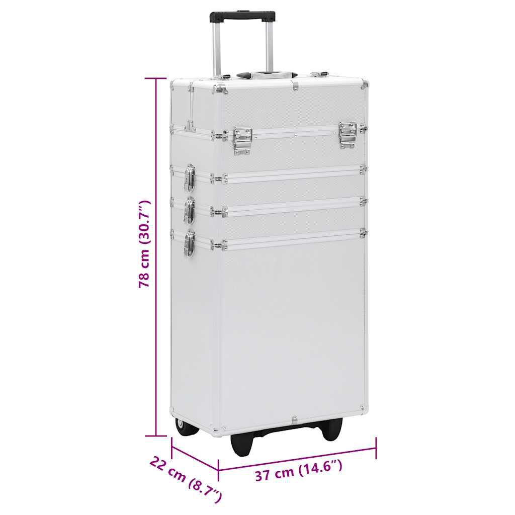 vidaXL Make-up Trolley Aluminium Silver