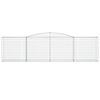 vidaXL Arched Gabion Baskets 7 pcs 400x50x100/120 cm Galvanised Iron