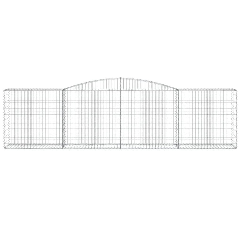 vidaXL Arched Gabion Baskets 7 pcs 400x50x100/120 cm Galvanised Iron