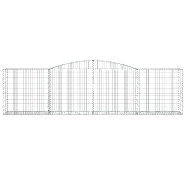 vidaXL Arched Gabion Baskets 7 pcs 400x50x100/120 cm Galvanised Iron