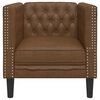 vidaXL Chesterfield Sofa Chair Brown Faux Suede Leather