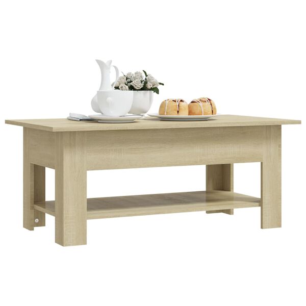 vidaXL Coffee Table Sonoma Oak 102x55x42 cm Engineered Wood